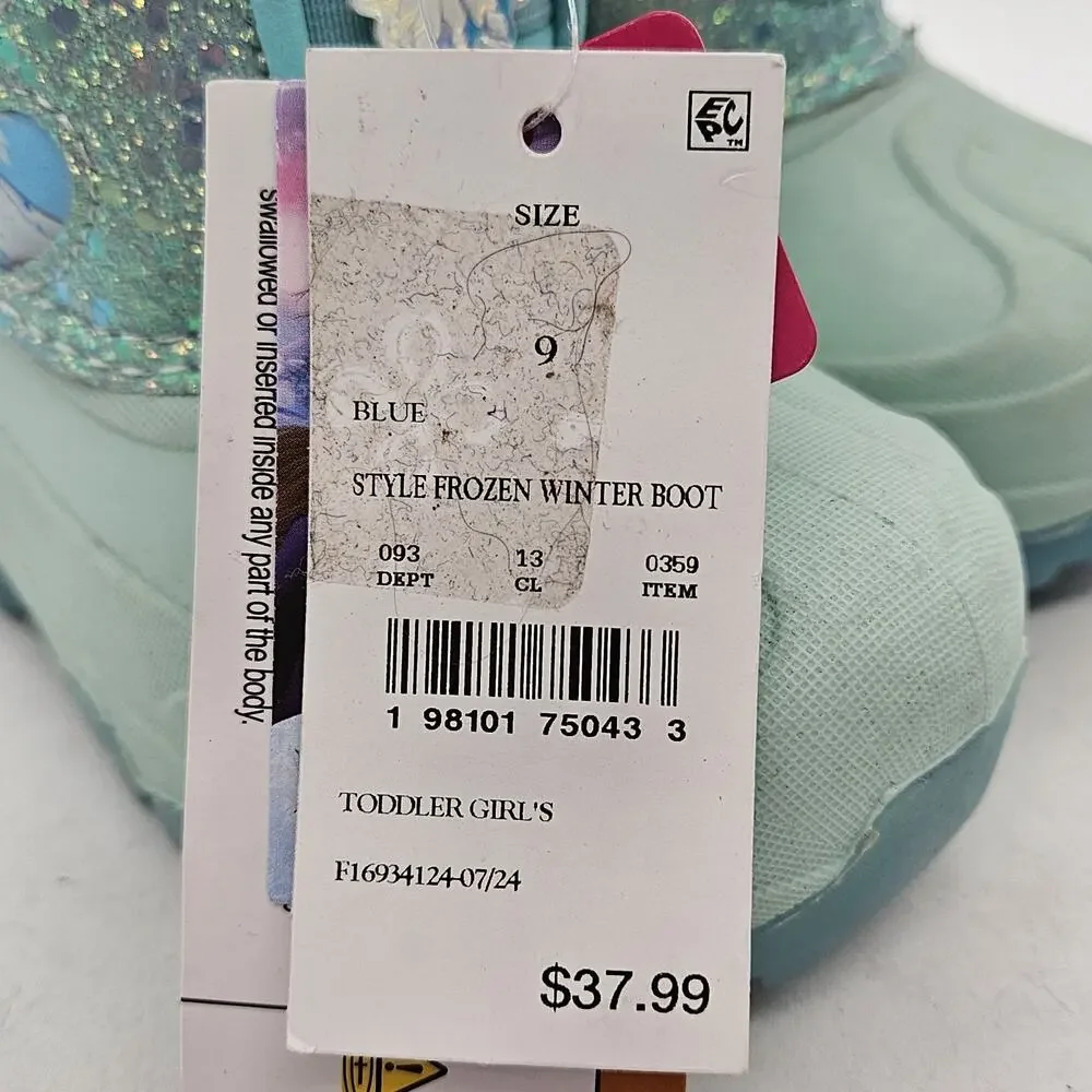 Disney Frozen Toddler Girls Size 9 Winter Snow Boots Light-Up Fuzzy Inside